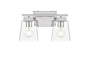 Merrick 2 light Chrome and Clear Bath Sconce
