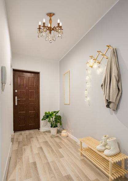 Rosalia 5 light French Gold Flush Mount Golden Teak (Smoky) Royal Cut Crystal