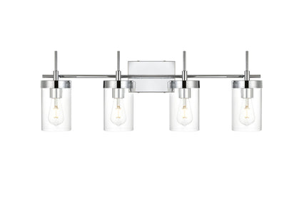 Benny 4 light Chrome and Clear Bath Sconce