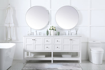 72 inch Double Bathroom Vanity in White