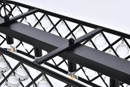 Madison 7 light Matte Black Chandelier Clear Royal Cut Crystal