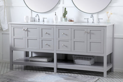 72 inch Double Bathroom Vanity in Gray