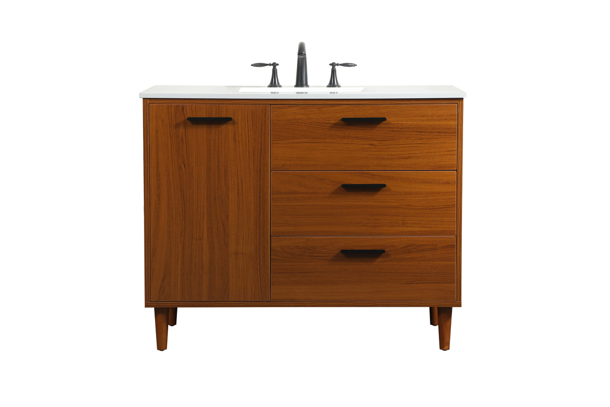 42 inch bathroom vanity in Teak
