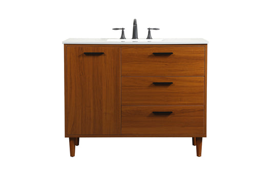 42 inch bathroom vanity in Teak