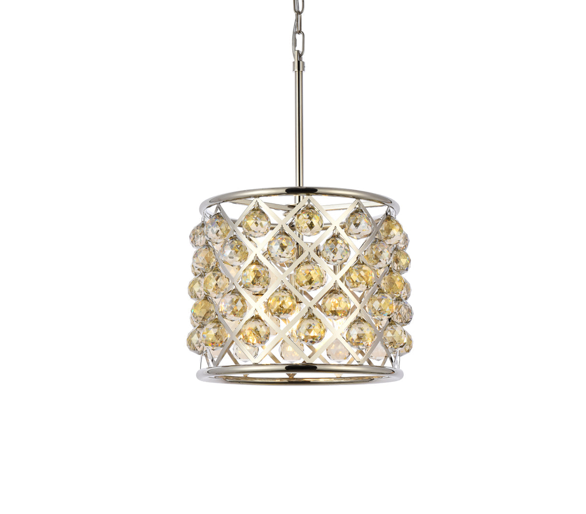 Madison 4 light polished nickel Pendant Golden Teak (Smoky) Royal Cut Crystal