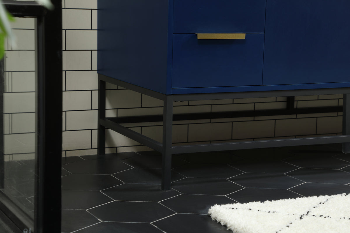 60 inch Single bathroom vanity in blue