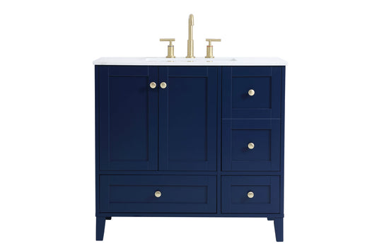 36 inch Single Bathroom Vanity in Blue