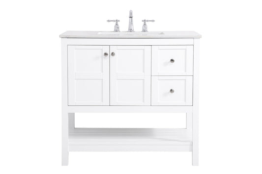 36 inch Single Bathroom Vanity in White