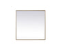 Metal Frame Square Mirror 30 inch in Brass