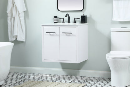24 inch Single bathroom vanity in white