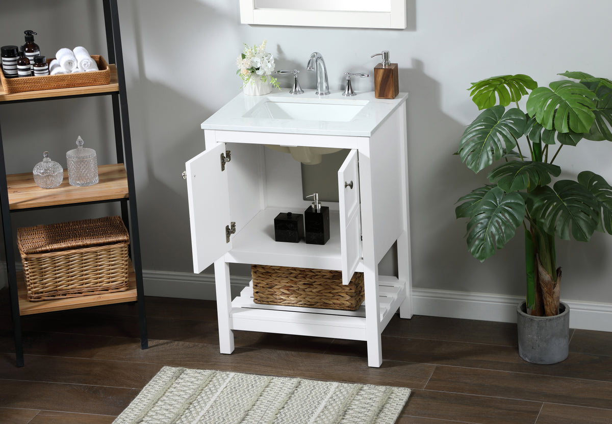 24 inch Single bathroom vanity in white