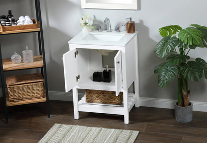 24 inch Single bathroom vanity in white