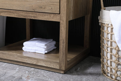 24 Inch SIngle Bathroom Vanity In Natural Oak