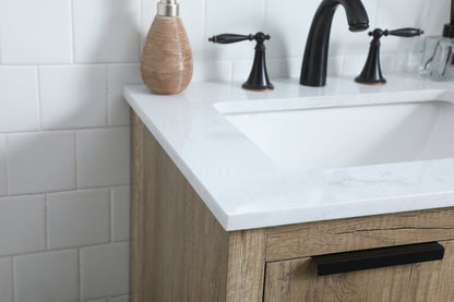 24 Inch SIngle Bathroom Vanity In Natural Oak