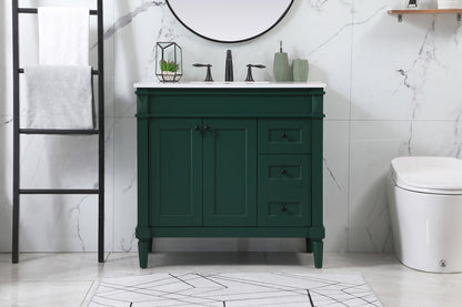 36 inch Single bathroom vanity in green