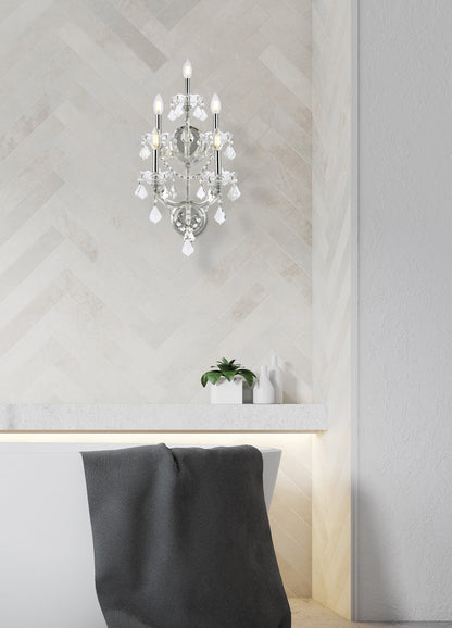 Maria Theresa 5 light Chrome Wall Sconce Clear Royal Cut Crystal