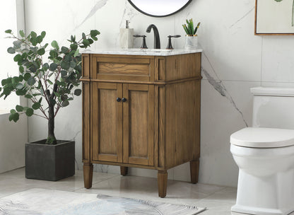 24 inch Single bathroom vanity in driftwood