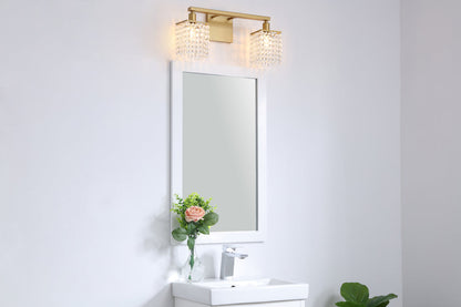 Phineas 2 light Brass and Clear Crystals wall sconce