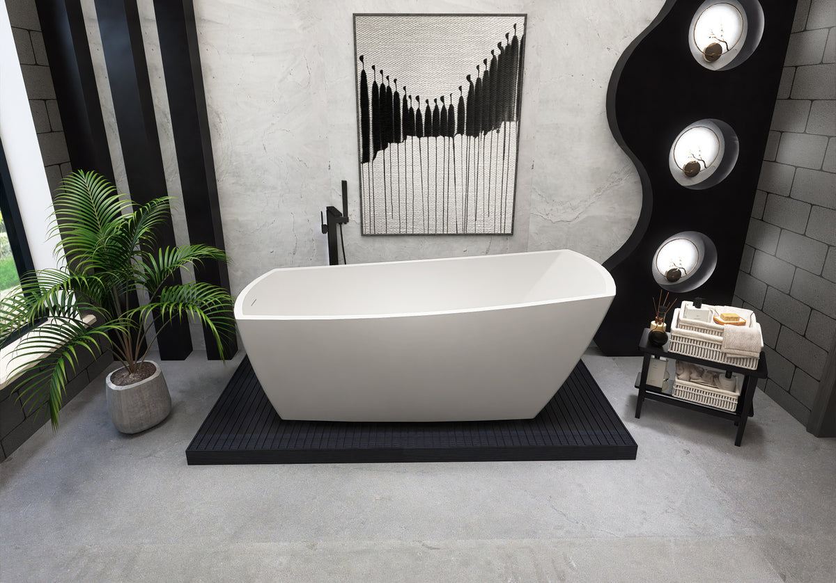 72 inch soaking single slipper rectangular bathtub in glossy white
