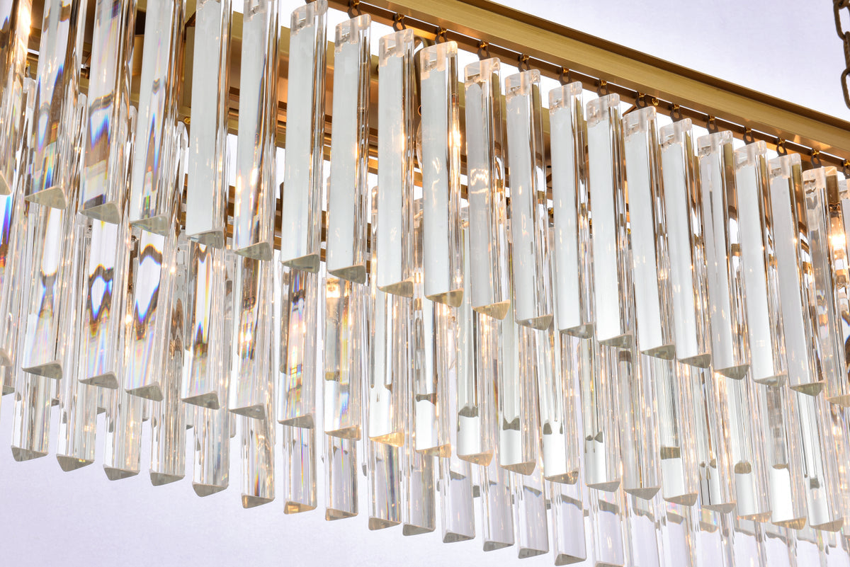 Sydney 60 inch rectangle crystal chandelier in satin gold