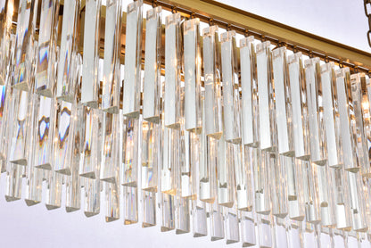 Sydney 60 inch rectangle crystal chandelier in satin gold