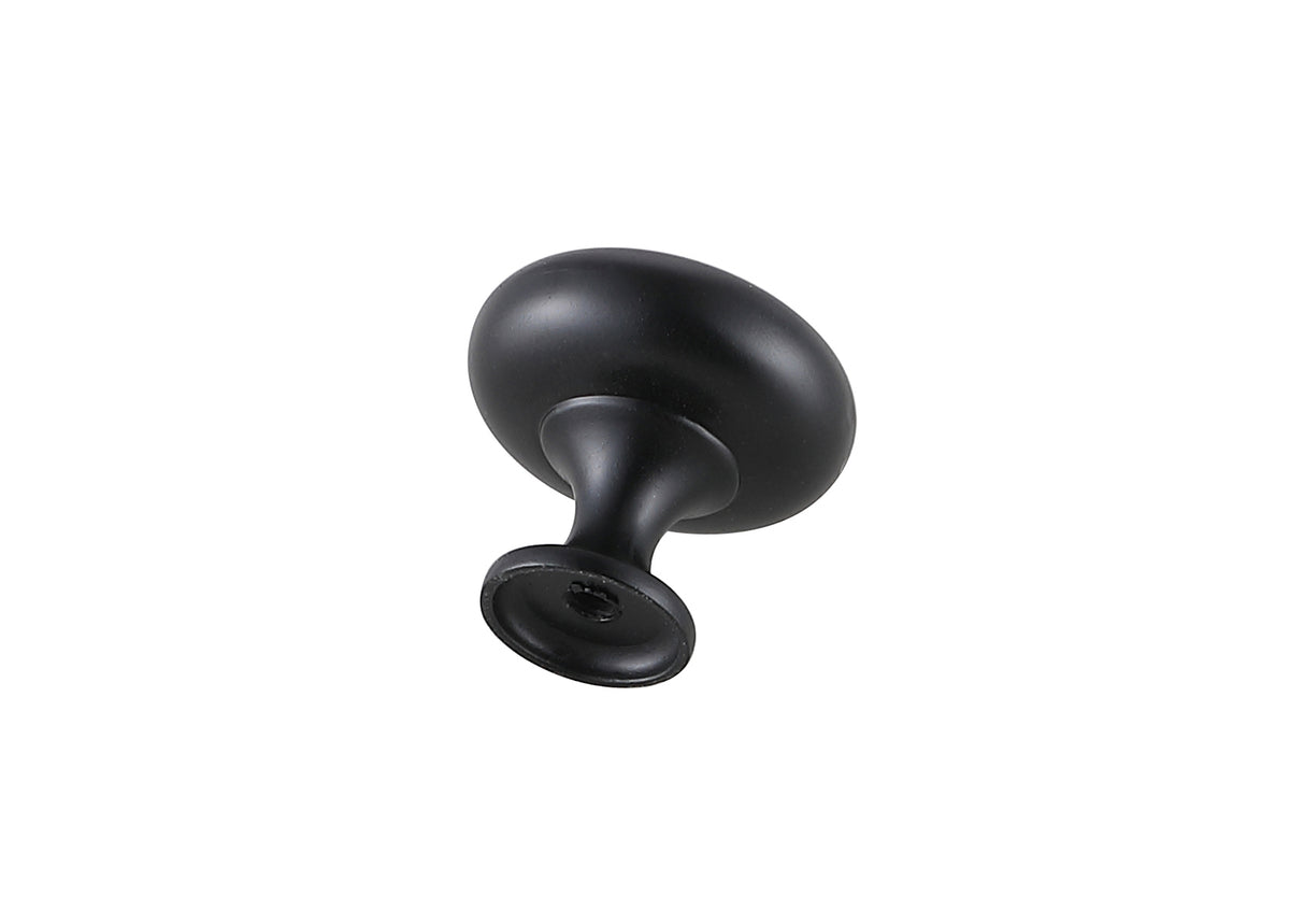 Cadon 1.2" Diameter Matte Black Mushroom Knob Multipack (Set of 10)