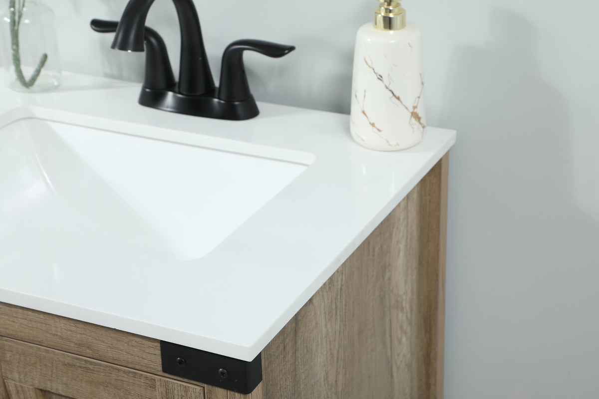 24 inch Single bathroom vanity in natural oak