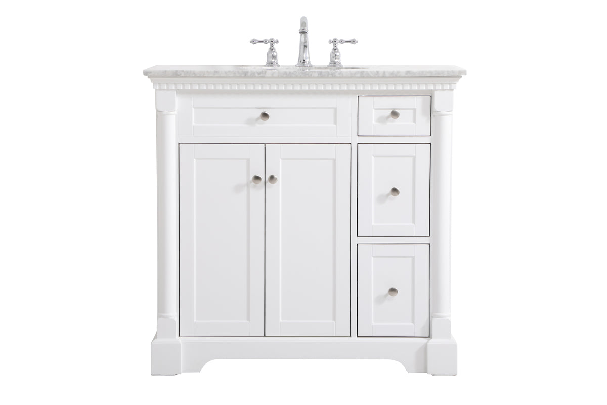 36 inch Single bathroom vanity in  White