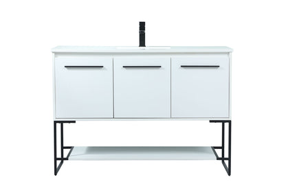 48 inch Single bathroom vanity in white