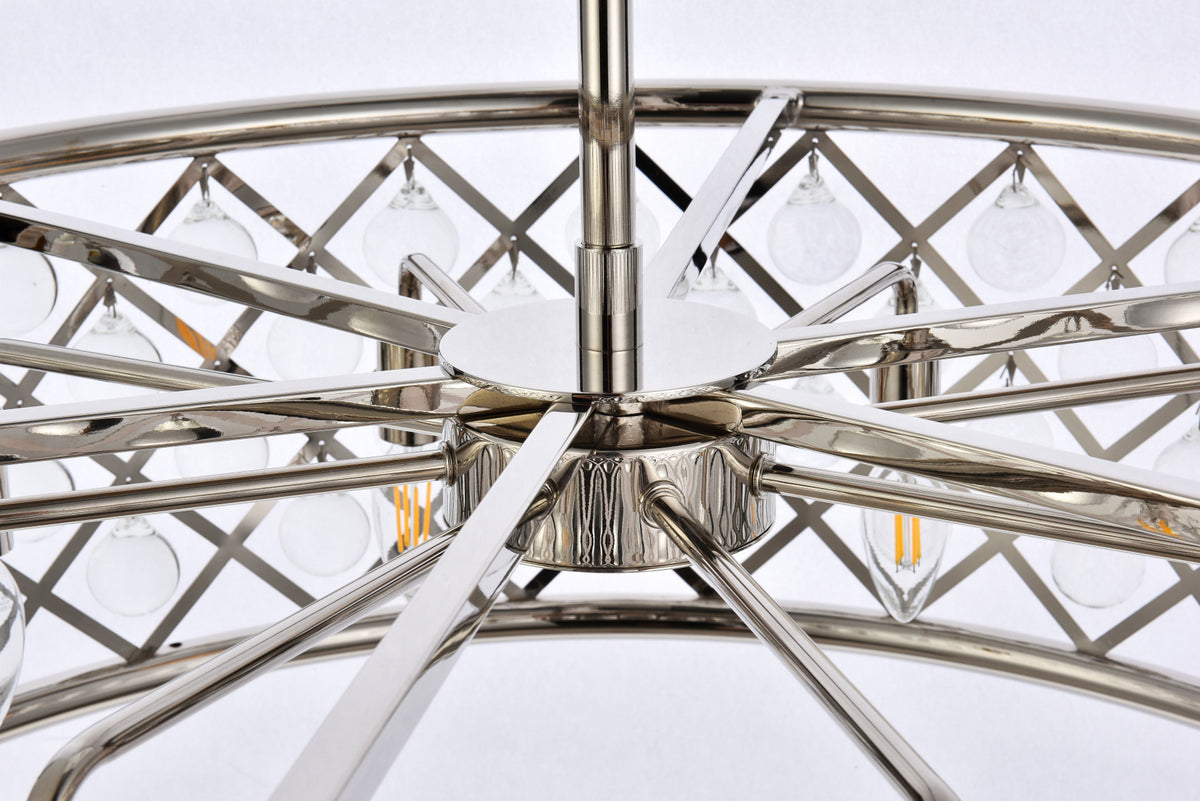 Madison 8 light polished Nickel Chandelier Clear Royal Cut Crystal