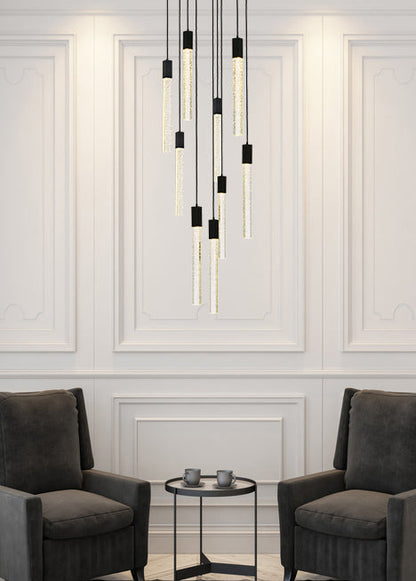 Weston 9 lights pendant in black
