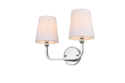 Colson 2 light Chrome and Clear Bath Sconce