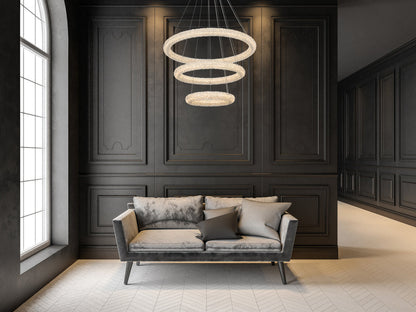 Bowen 32 inch Adjustable LED Chandelier in Satin Gold