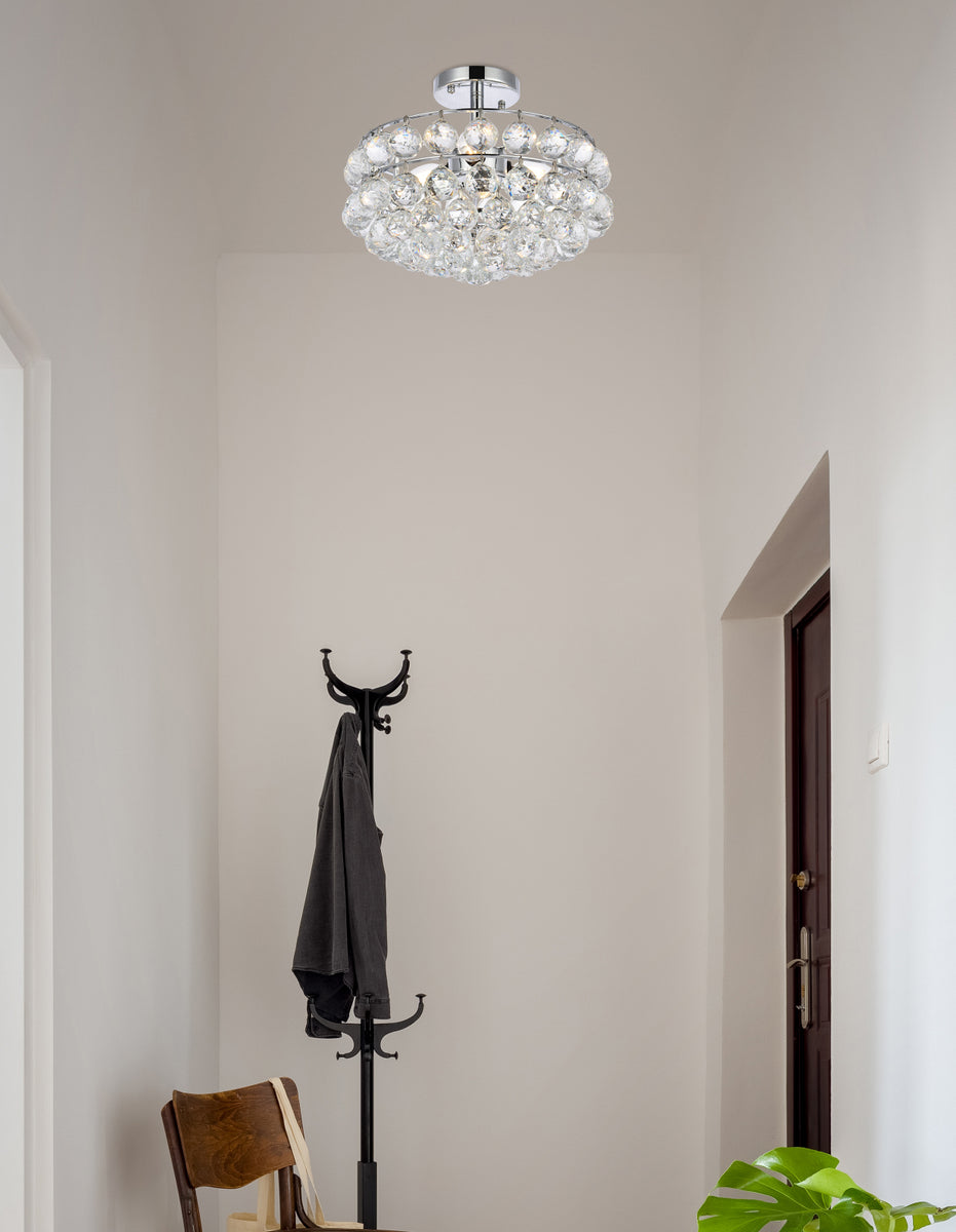 Savannah 14 inch flush mount in chrome