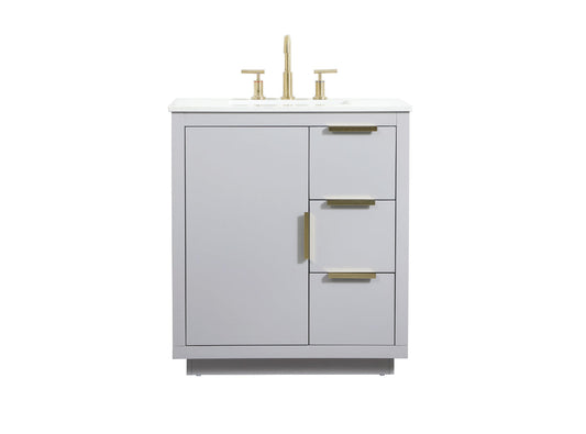 30 inch Single bathroom vanity in grey