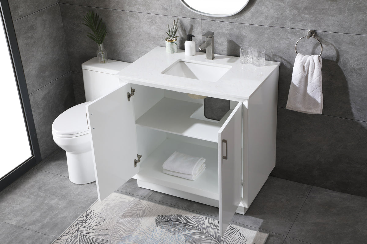 36 Inch SIngle Bathroom Vanity In White
