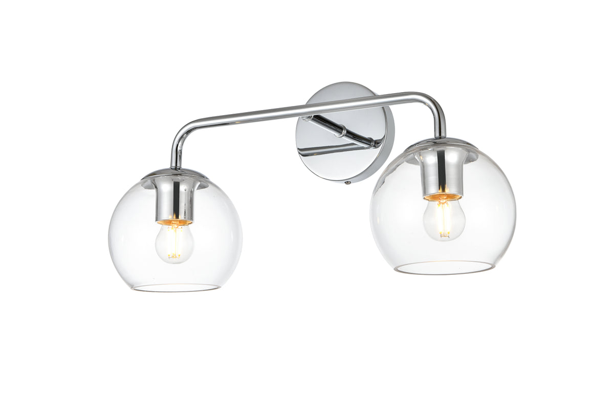 Genesis 2 light Chrome and Clear Bath Sconce