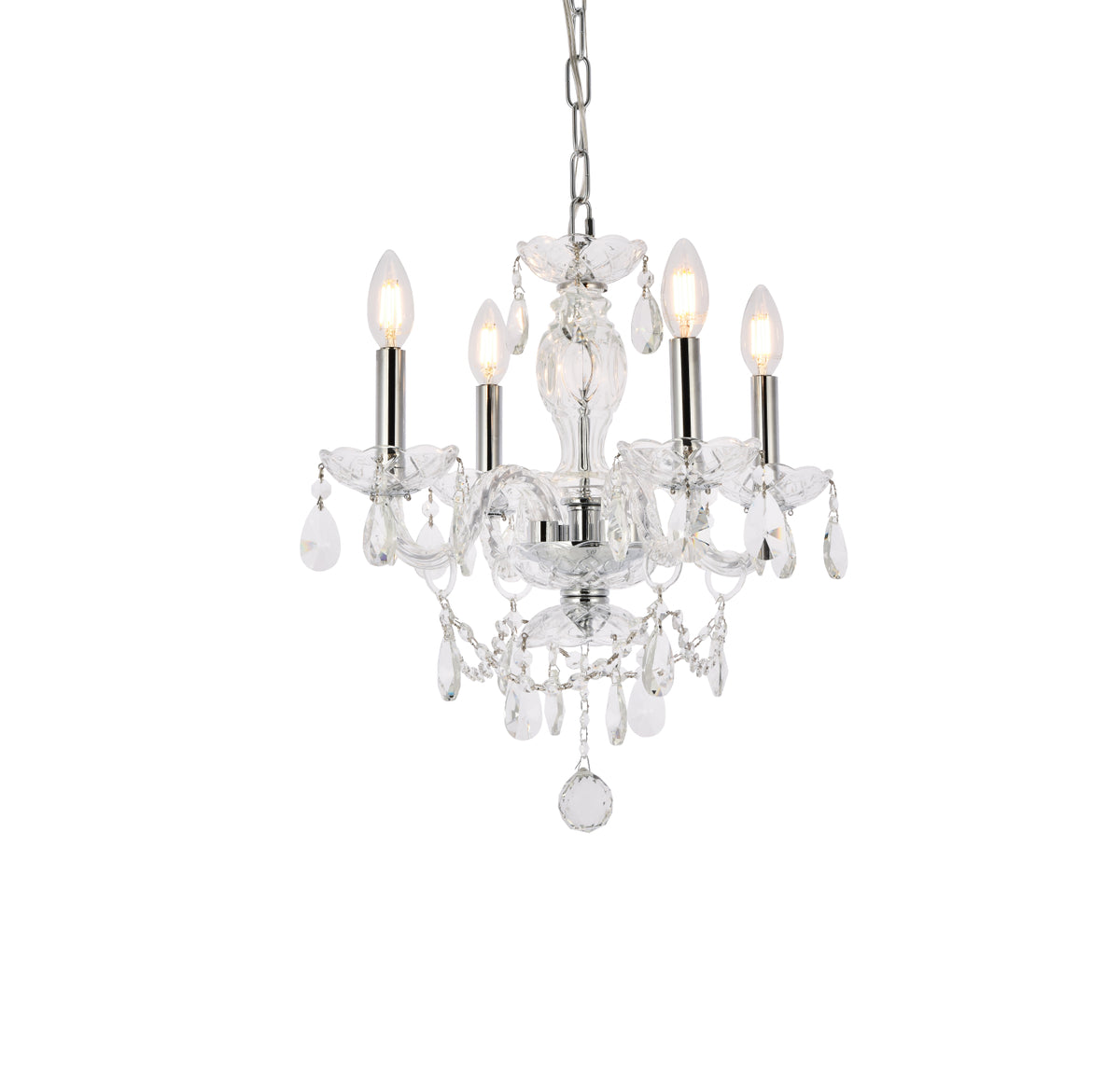 Princeton 4 light Chrome Pendant Clear Royal Cut Crystal
