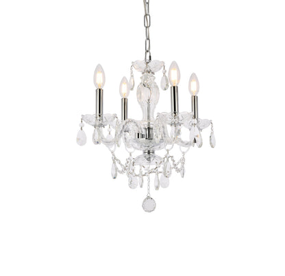 Princeton 4 light Chrome Pendant Clear Royal Cut Crystal