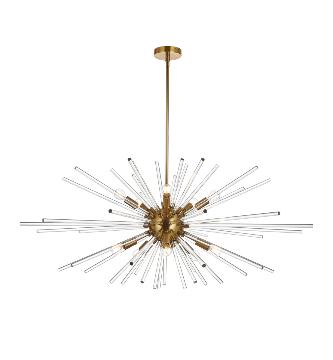 Sienna 46 inch crystal rod pendant in gold