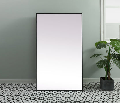 Metal Frame Rectangle Full Length Mirror 36x60 Inch in Black