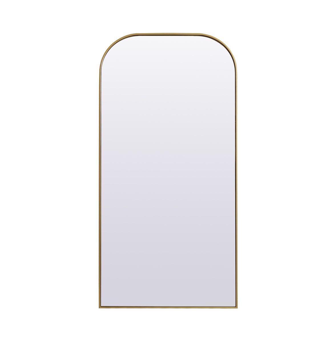 Metal Frame Arch Full Length Mirror 35x72 Inch in Brass