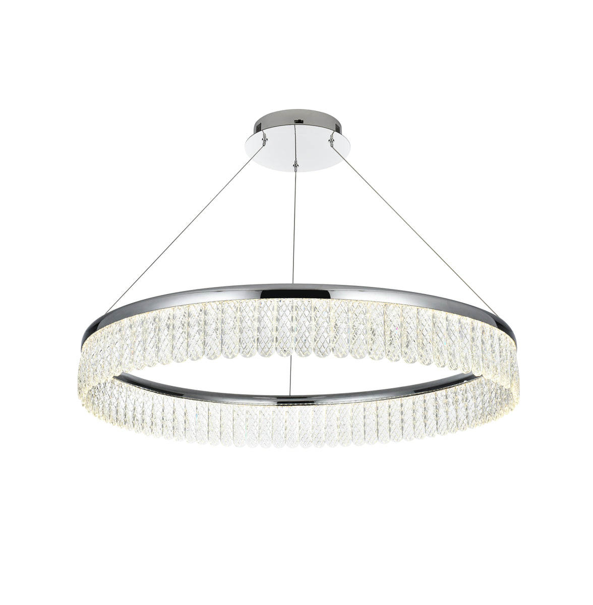 Rune 32 inch Adjustable LED chandelier in Chrome