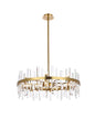 Serena 32 inch crystal round chandelier in satin gold