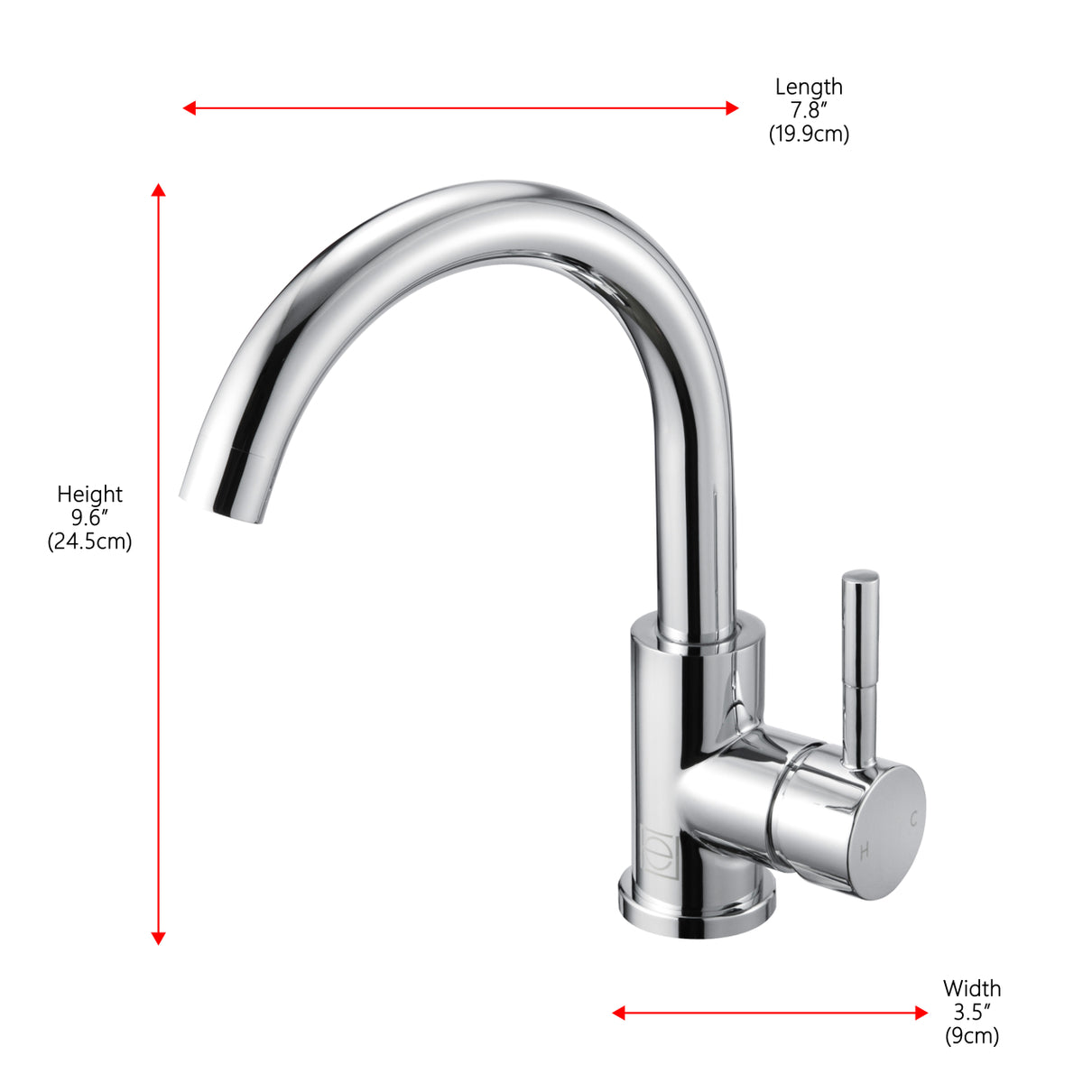 Louis Single Hole Single Handle Bathroom Faucet in Chrome