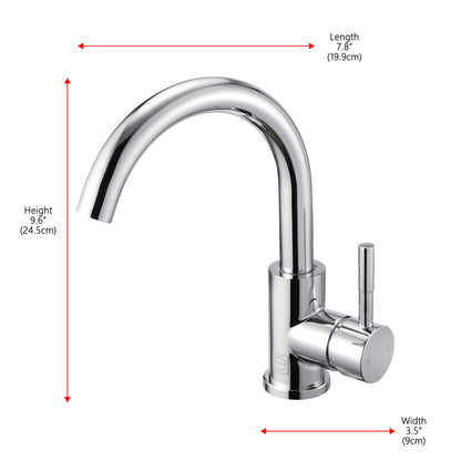 Louis Single Hole Single Handle Bathroom Faucet in Chrome