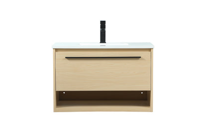 30 inch Single bathroom vanity in maple