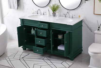 60 inch double bathroom vanity set in black