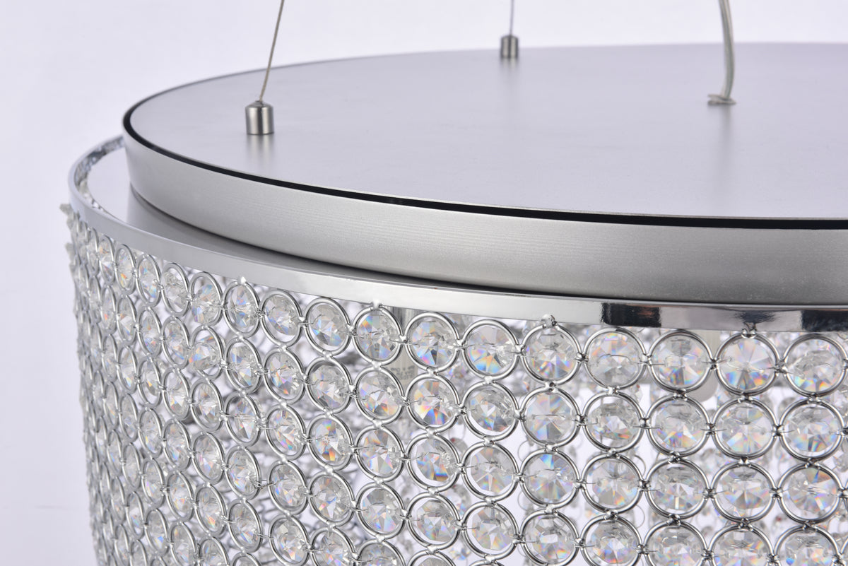 Amelie 10 light Chrome Pendant Clear Royal Cut Crystal