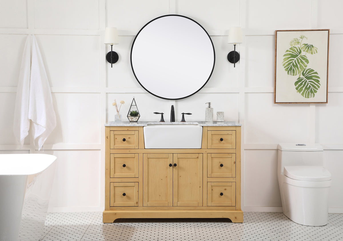 48 inch Single bathroom vanity in natural wood